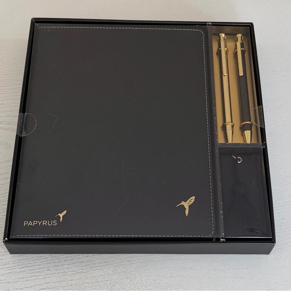 Papyrus Boxed Journal & Pen Gift Set in Black and Gold - Picture 3 of 4
